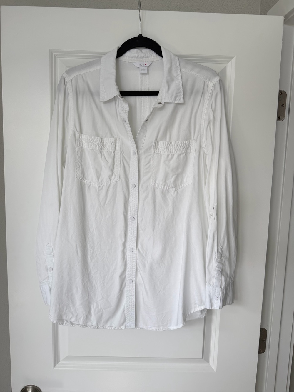 intro. White Button-Up Top